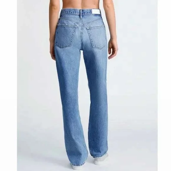 Re/Done 90s Comfy Jean Distressed Ripped Sunfaded Destroy Baggy Size 23 NWT - Picture 5 of 13